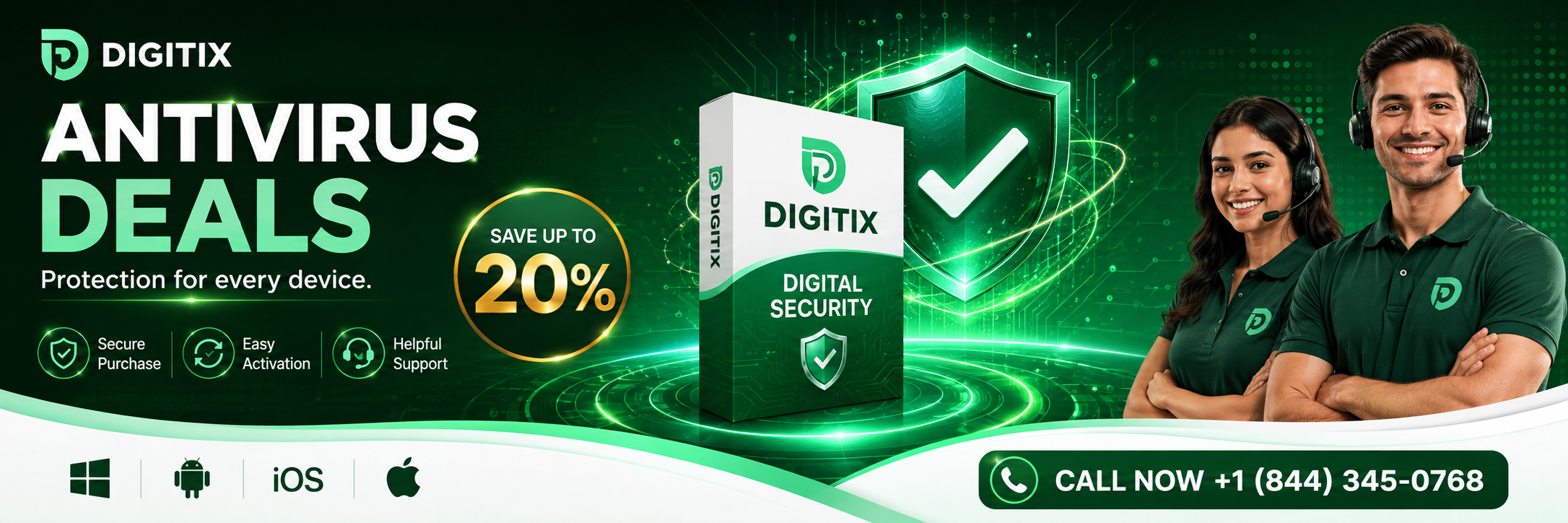 Digitix antivirus deals and customer support. Call +1 (844) 345-0768.